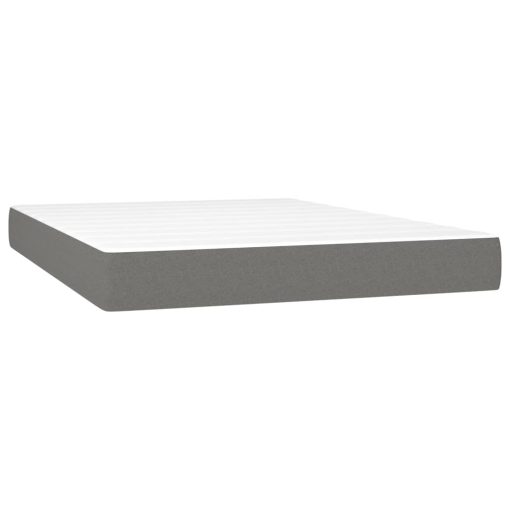 Letto A Molle Materasso E Led Grigio Scuro 140x190cm In Tessuto - Image 6