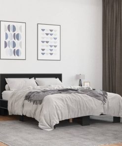 Giroletto Nero 120x200 Cm In Legno Multistrato E Metallo