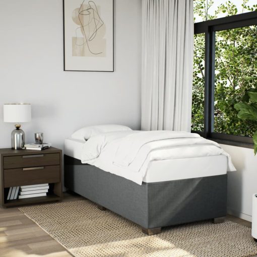Giroletto A Molle Con Materasso Grigio Scuro 90x190 Cm Tessuto