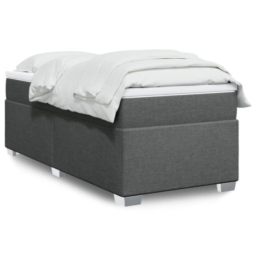 Giroletto A Molle Con Materasso Grigio Scuro 90x190 Cm Tessuto - Image 2
