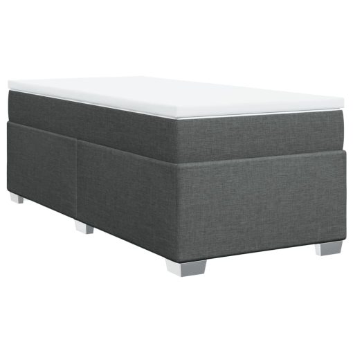 Giroletto A Molle Con Materasso Grigio Scuro 90x190 Cm Tessuto - Image 3