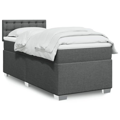 Giroletto A Molle Con Materasso Grigio Scuro 90x190 Cm Tessuto