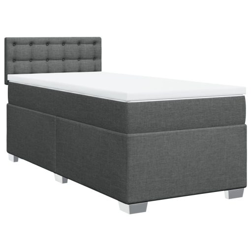 Giroletto A Molle Con Materasso Grigio Scuro 90x190 Cm Tessuto - Image 2