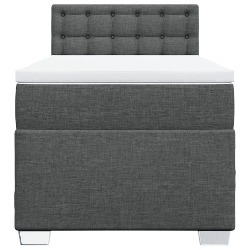 Giroletto A Molle Con Materasso Grigio Scuro 90x190 Cm Tessuto - Image 4