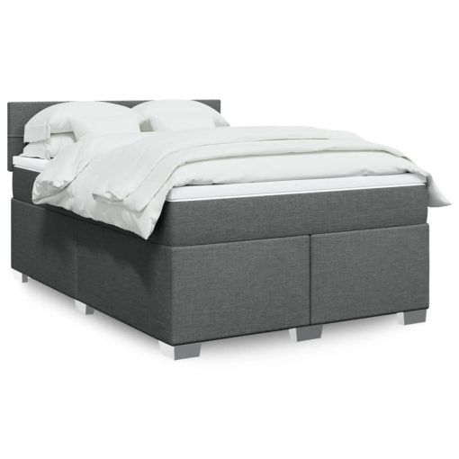 Giroletto A Molle Con Materasso Grigio Scuro 140x190 Cm Tessuto
