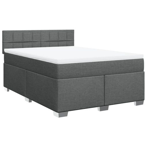 Giroletto A Molle Con Materasso Grigio Scuro 140x190 Cm Tessuto - Image 2