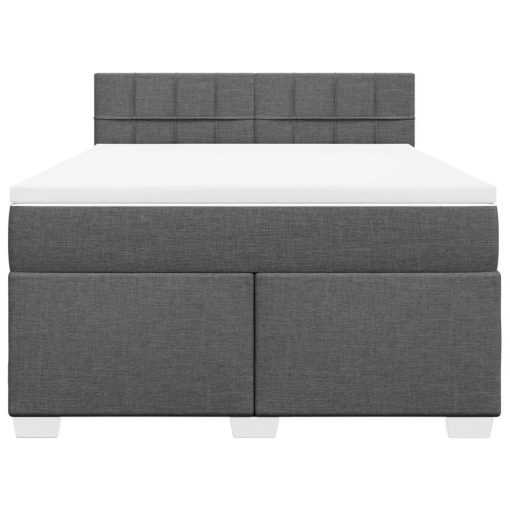Giroletto A Molle Con Materasso Grigio Scuro 140x190 Cm Tessuto - Image 4