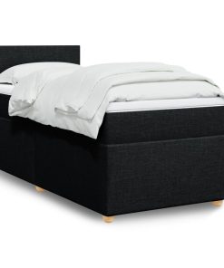 Giroletto A Molle Con Materasso Nero 100x200 Cm In Tessuto