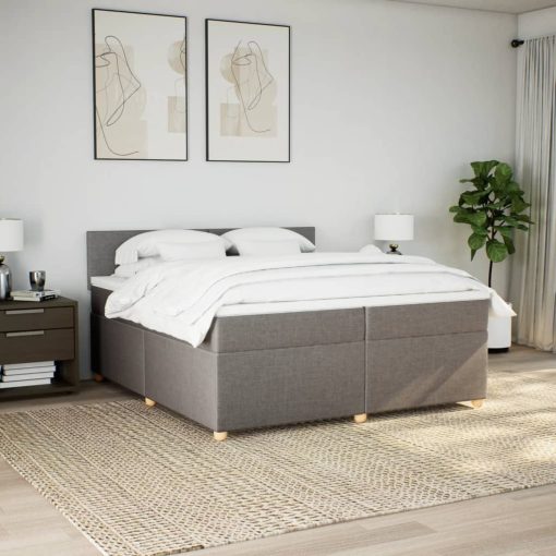 Giroletto A Molle Con Materasso Tortora 200x200 Cm In Tessuto - Image 3