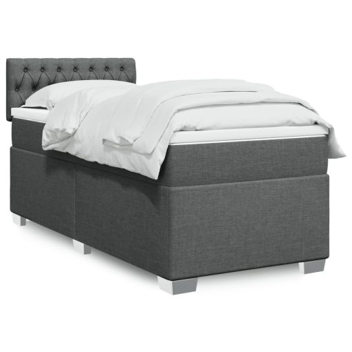 Giroletto A Molle Con Materasso Grigio Scuro 90x190 Cm Tessuto