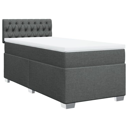 Giroletto A Molle Con Materasso Grigio Scuro 90x190 Cm Tessuto - Image 3