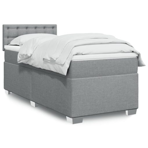 Giroletto A Molle Con Materasso Grigio Chiaro 90x190 Cm Tessuto