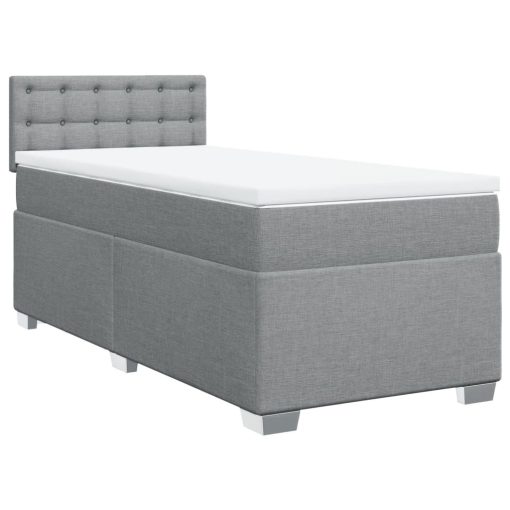 Giroletto A Molle Con Materasso Grigio Chiaro 90x190 Cm Tessuto - Image 3