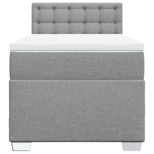 Giroletto A Molle Con Materasso Grigio Chiaro 90x190 Cm Tessuto - Image 6