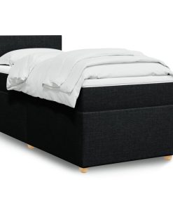 Giroletto A Molle Con Materasso Nero 100x200 Cm In Tessuto
