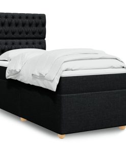 Giroletto A Molle Con Materasso Nero 100x200 Cm In Tessuto