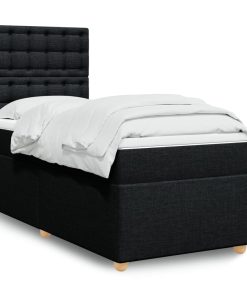 Giroletto A Molle Con Materasso Nero 100x200 Cm In Tessuto