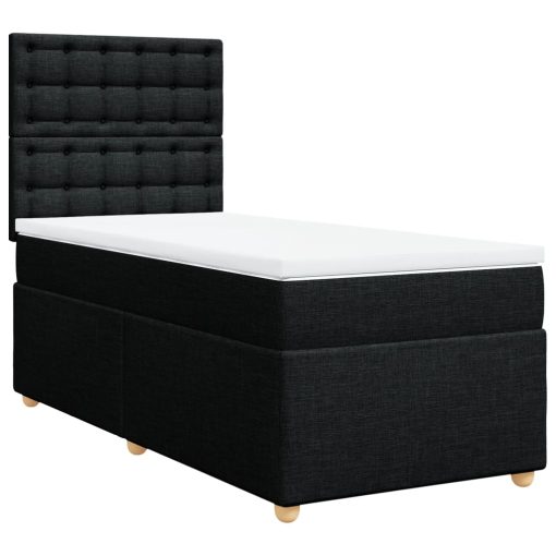 Giroletto A Molle Con Materasso Nero 100x200 Cm In Tessuto - Image 2