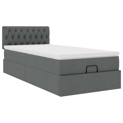 Struttura Letto Pouf Con Materasso 90x190 Cm In Tessuto - Image 2