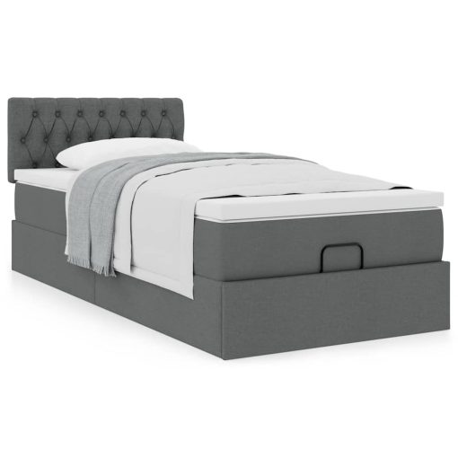 Struttura Letto Pouf Con Materasso 90x190 Cm In Tessuto - Image 4