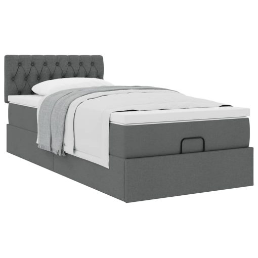 Struttura Letto Pouf Con Materasso 90x190 Cm In Tessuto - Image 5