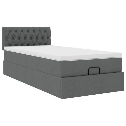 Struttura Letto Pouf Con Materasso 90x190 Cm In Tessuto - Image 6
