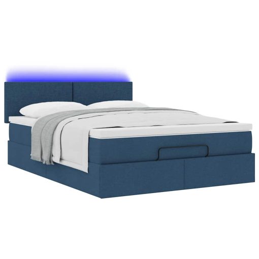 Pouf Letto Con Materasso Blu 140x190 Cm In Tessuto - Image 5