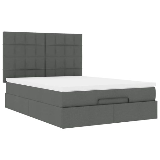 Struttura Letto Pouf Con Materasso 140x190 Cm In Tessuto - Image 2