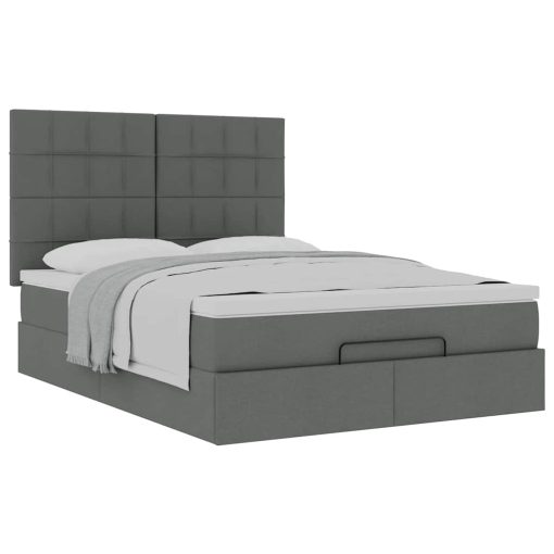 Struttura Letto Pouf Con Materasso 140x190 Cm In Tessuto - Image 5