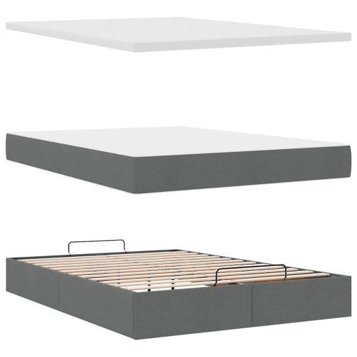 Struttura Letto Pouf Con Materasso 140x190 Cm In Tessuto - Image 6