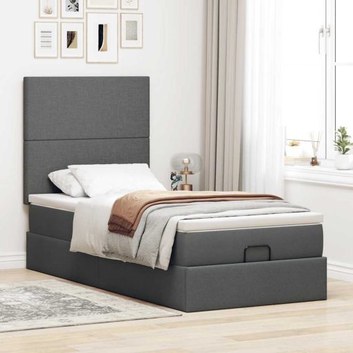 Struttura Letto Pouf Con Materasso 90x190 Cm In Tessuto - Image 4
