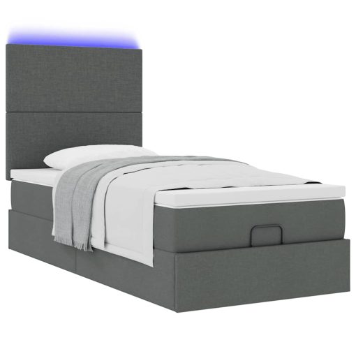 Struttura Letto Pouf Con Materasso 90x190 Cm In Tessuto - Image 6