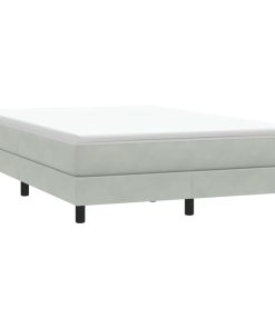 Giroletto Molle Senza Materasso Grigio Chiaro 160x210cm Velluto