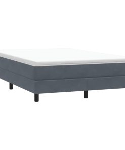 Giroletto Molle Senza Materasso Grigio Scuro 160x210 Cm Velluto
