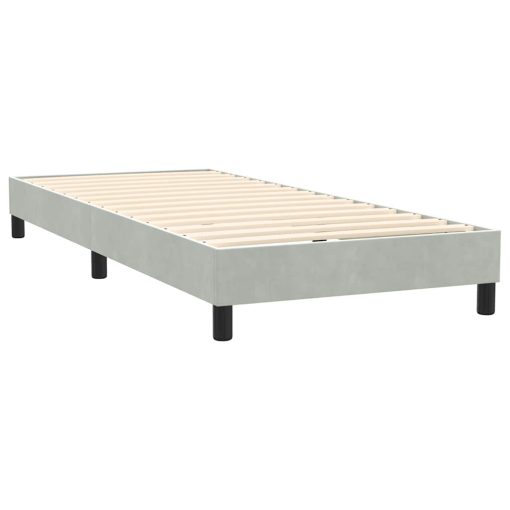Giroletto A Molle Con Materasso Grigio Chiaro 100x220cm Velluto - Image 5