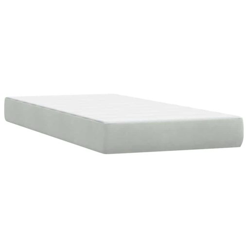 Giroletto A Molle Con Materasso Grigio Chiaro 100x220cm Velluto - Image 6
