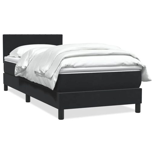 Giroletto A Molle Con Materasso Nero 80x210 Cm Velluto