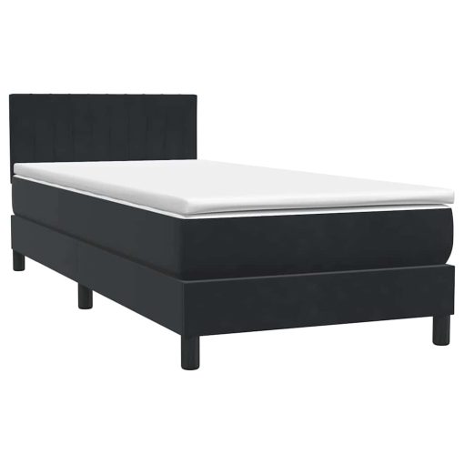 Giroletto A Molle Con Materasso Nero 80x210 Cm Velluto - Image 2