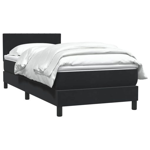 Giroletto A Molle Con Materasso Nero 80x210 Cm Velluto - Image 4