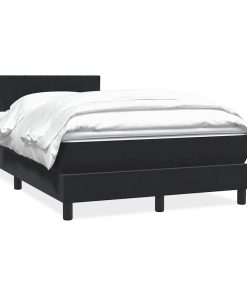 Giroletto A Molle Con Materasso Nero 120x210 Cm In Velluto