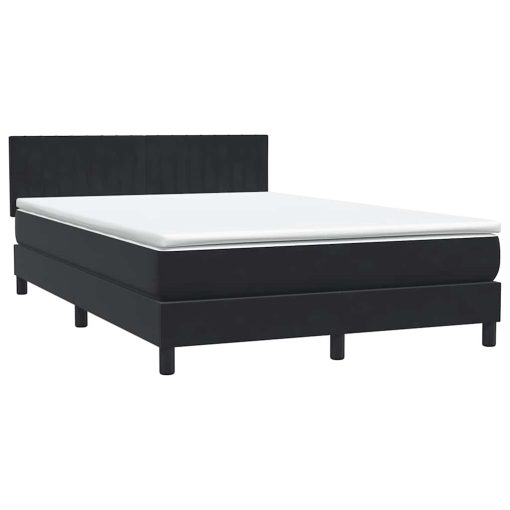 Giroletto A Molle Con Materasso Nero 140x210 Cm In Velluto - Image 2
