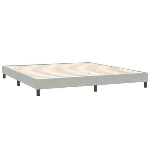 Giroletto A Molle Con Materasso Grigio Chiaro 180x220cm Velluto - Image 6