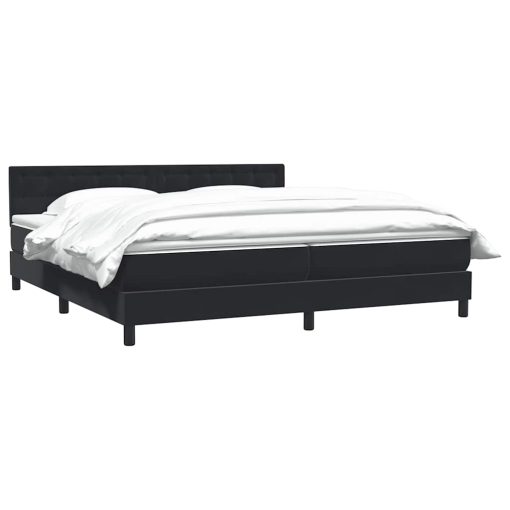 Giroletto A Molle Con Materasso Nero 180x220 Cm In Velluto - Image 3