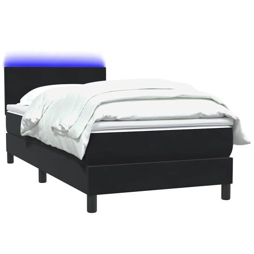 Giroletto A Molle Con Materasso Nero 100x210 Cm In Velluto - Image 3