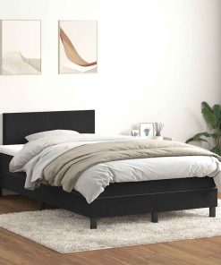 Giroletto A Molle Con Materasso Nero 120x210 Cm In Velluto