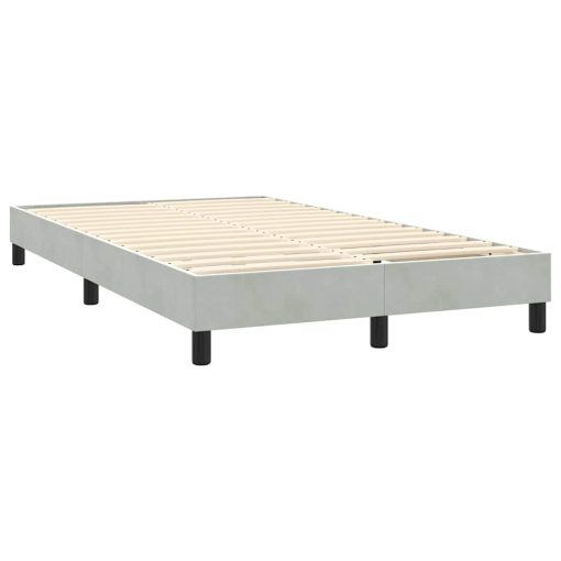 Giroletto A Molle Con Materasso Grigio Chiaro 120x220cm Velluto - Image 6