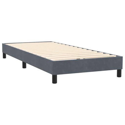 Giroletto A Molle Con Materasso Grigio Scuro 100x220 Cm Velluto - Image 6