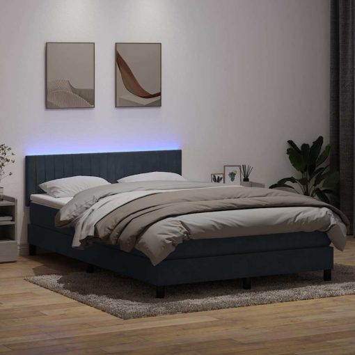 Giroletto A Molle Con Materasso Grigio Scuro 160x220 Cm Velluto - Image 4