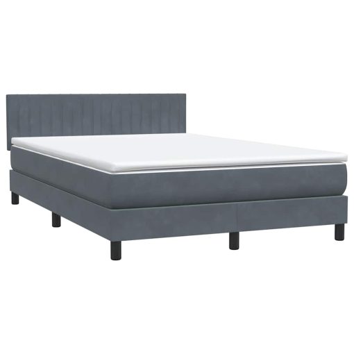Giroletto A Molle Con Materasso Grigio Scuro 160x220 Cm Velluto - Image 5