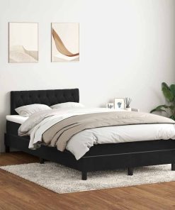 Giroletto A Molle Con Materasso Nero 120x210 Cm In Velluto